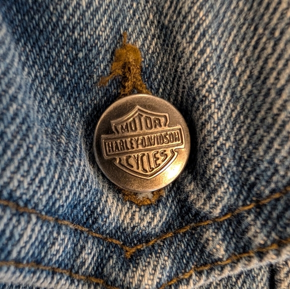 Harley Davidson Motorcycles Men's Embroidered Denim Jean Jacket XXL - Picture 4 of 12